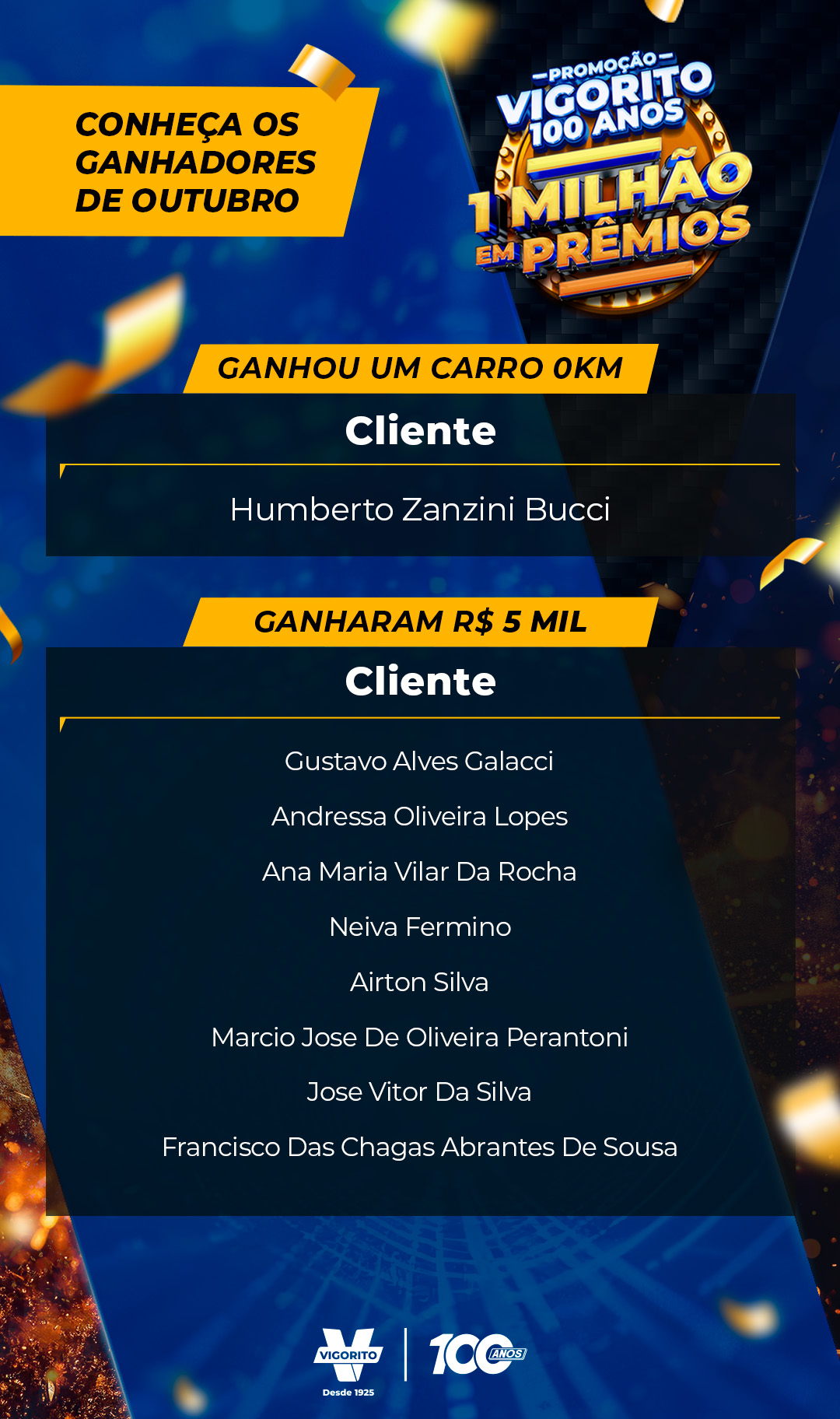 Promoção vigorito 100 anos